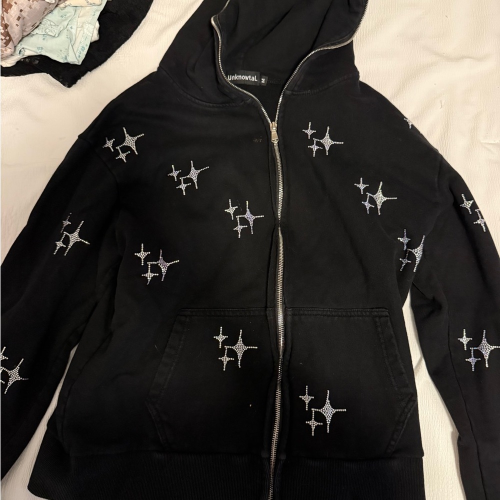 Black Star Embellished Hoodie